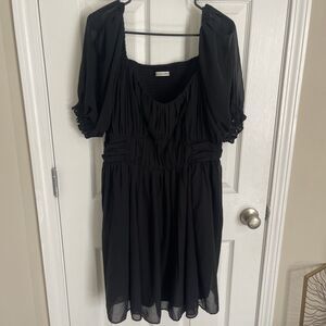 Abercrombie Fitch Womens Dress Black Ruched Bodice Puff Sleeve Size XXL
